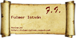 Fulmer István névjegykártya